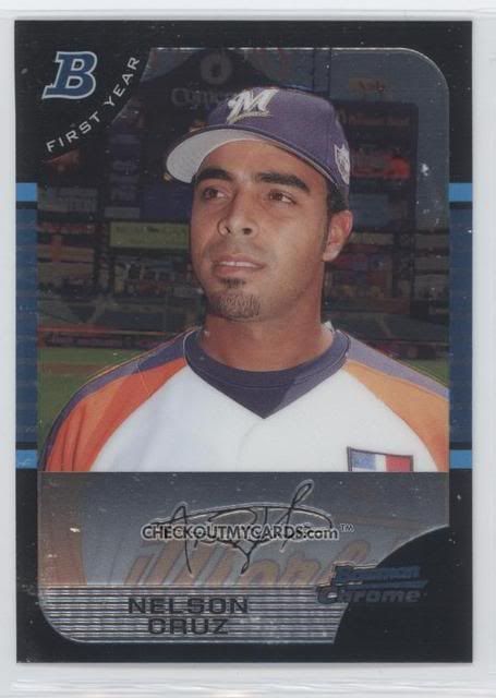 2005 Bowman Chrome #165 Nelson Cruz Futures Game RC