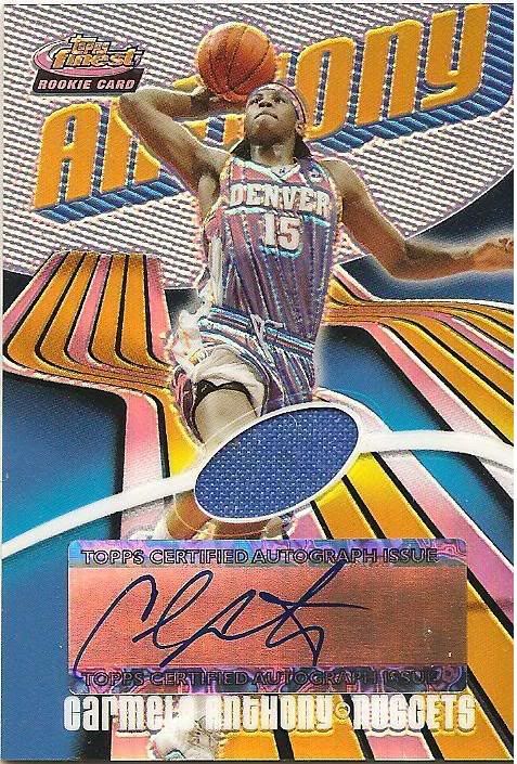 03/04 Topps Finest Carmelo Anthony Refractor Relic Auto RC