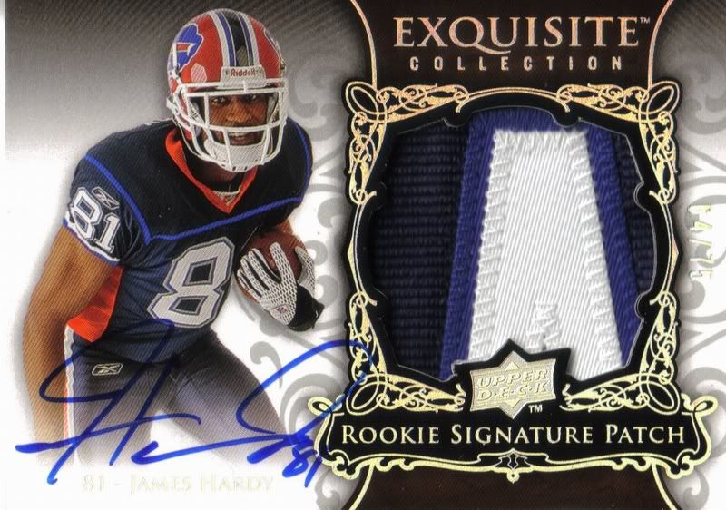 James Hardy 2008 Upper Deck UD Exquisite Football Patch Auto Rookie RC