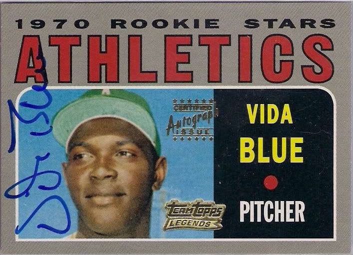 2001 Team Topps Vida Blue Autograph Card