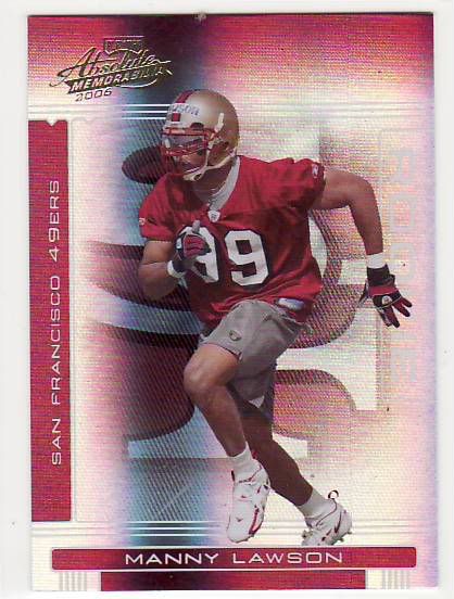 2006 Playoff Absolute Memorabilia Manny Lawson Rookie RC /999