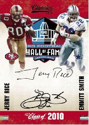 2010 Panini Classics Jerry Rice Emmitt Smith Dual Signature