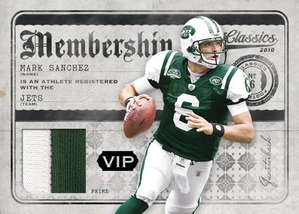 2010 Panini Classics Mark Sanchez Membership Jersey