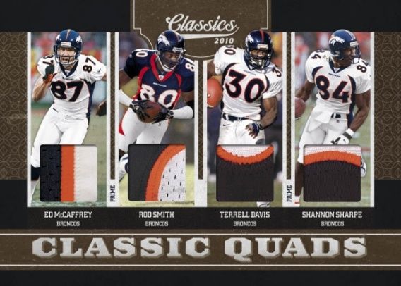 2010 Panini Classics Quad Broncos Jersey Card