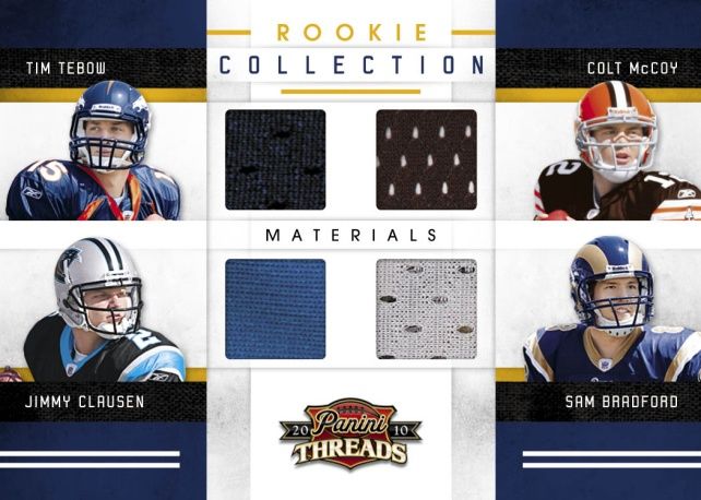 2010 Panini Threads RC Collection Quad Jersey Card