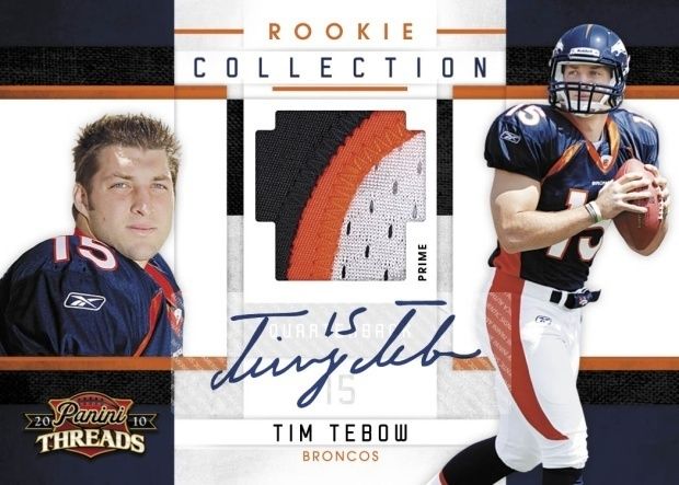 2010 Panini Threads Rookie Collection Tim Tebow Auto Jersey