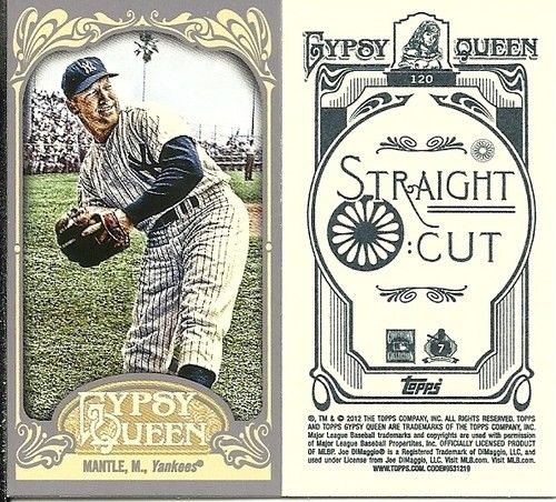 2012 Topps Gypsy Queen Mickey Mantle Mini Card