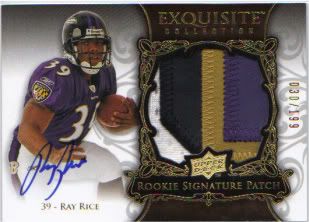 2008 Ray Rice Exquisite Football RC Patch
