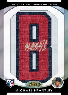 2010 Topps Finest Michael Brantley Letterman Auto