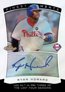 2010 Topps Finest Moments Ryan Howard Autograph