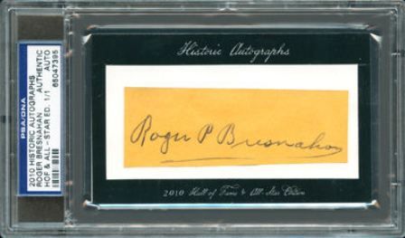 2010 Historic Autographs Roger Bresnahan Cut Auto