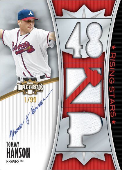 2010 Topps Triple Threads Tommy Hanson Rising Star Relic Auto