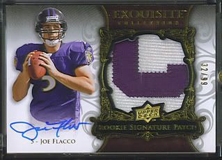 Joe Flacco Upper Deck Exquisite Football Rookie Patch Auto /99