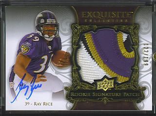 Ray Rice 2008 Exquisite Rookie RC Patch Auto /199 4 Clr