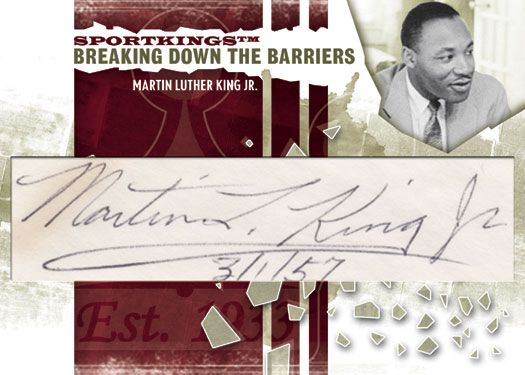 2010 Sportkings Gum Martin Luther King Jr Cut Autograph