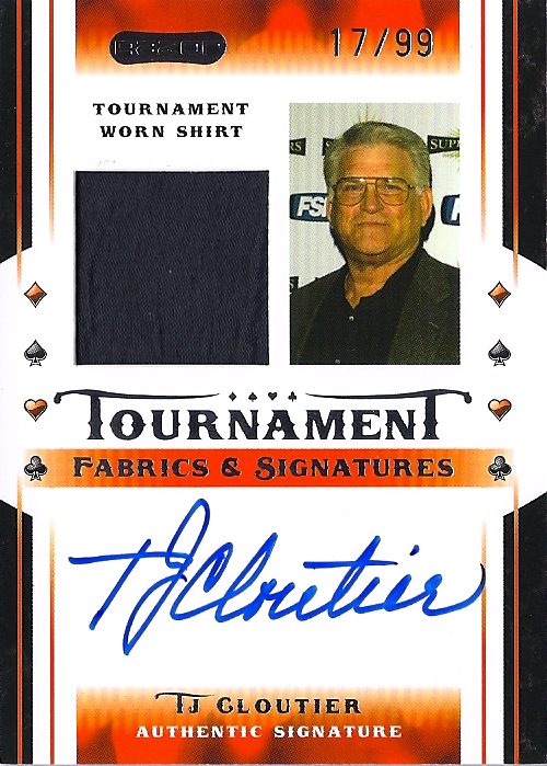 2010 Razor Poker TJ Cloutier Autograph Tournament Fabrics