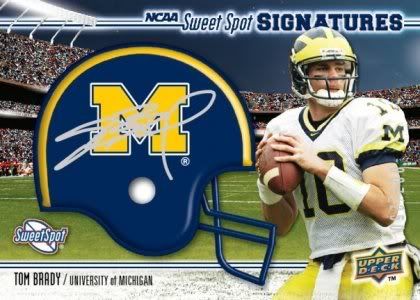 Tom Brady Autographed Michigan Helmet Card