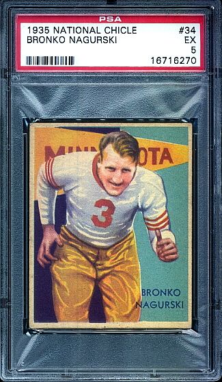 1935 National Chicle Bronko Nagurski PSA 5