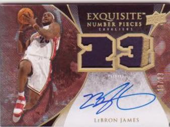 LeBron James Exquisite Number Pieces Patch Autograph