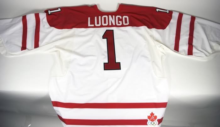 Roberto Luongo 2010 Olympic Canada Game Worn Jersey