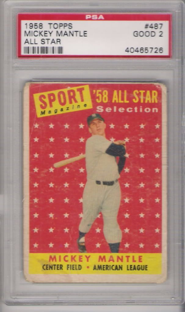 1958 Topps Mickey Mantle PSA 2