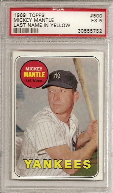 1969 Topps Mickey Mantle PSA 5