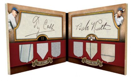 2010 Triple Threads Babe Ruth Ty Cobb Cut Above Auto Relic