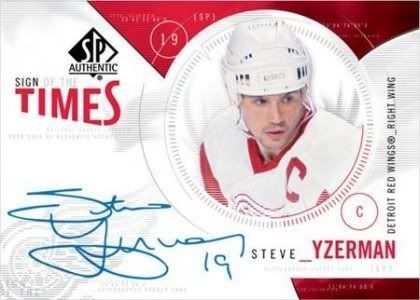 2009/10 SP Authentic Steve Yzerman Autograph