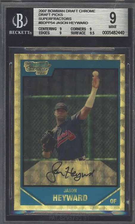 2007 Bowman Chrome Draft Jason Heyward Superfractor BGS 9