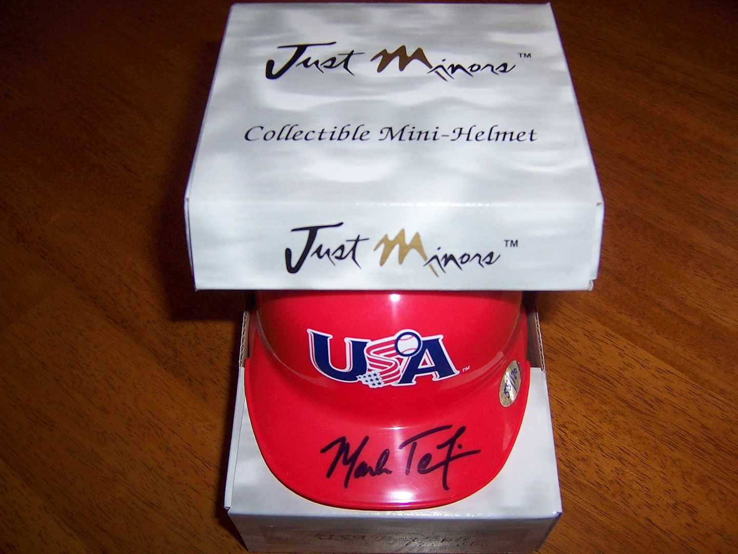 2009 Just Minors Mark Teixeira Autograph Mini Helmet #55/120