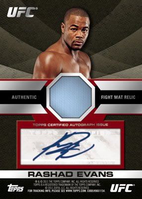 2011 Topps UFC Title Shot Michael Bisping & Rashad Evans Dual Mat Autograph Card Back