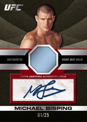 2011 Topps UFC Title Shot Michael Bisping & Rashad Evans Dual Mat Autograph Card Front