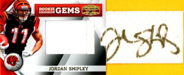 2010 Panini Gridiron Gear RC Hidden Gems Jordan Shipley Autograph Pull Out Card