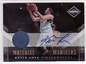 2010/11 Panin Limited Kevin Love Material Monikers Auto #17/99