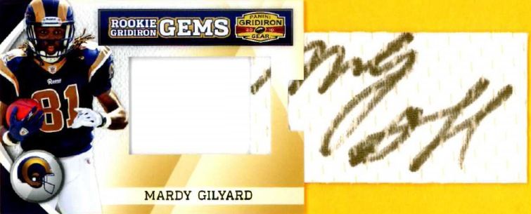 2010 Panini Gridiron Gear RC Hidden Gems Mardy Gilyard Pull Out Autograph Card
