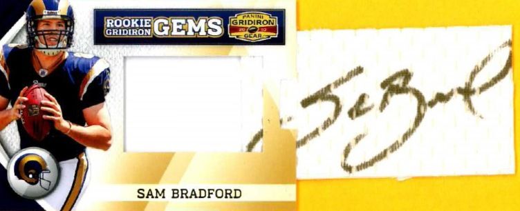 2010 Panini Gridiron Gear RC Hidden Gems Sam Bradford Autograph Card Pull Out