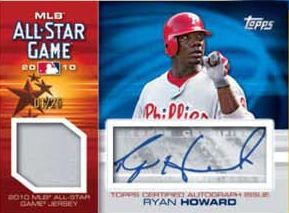 2010 Topps Update Series Ryan Howard All Star Autograph Relic