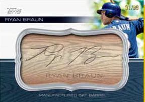 2010 Topps Update Series Ryan Braun Bat Barrel Card