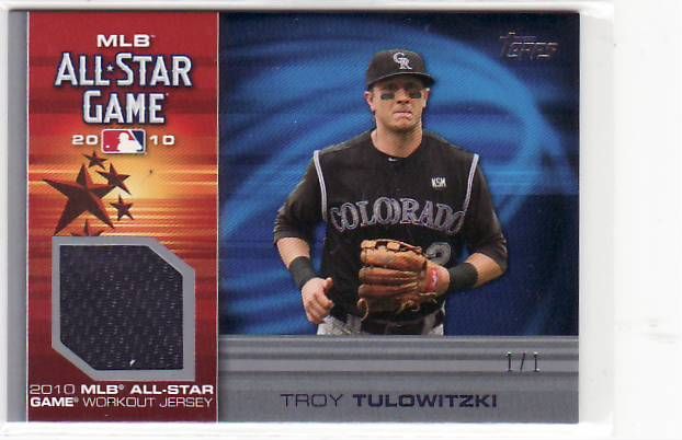 2010 Topps Update All-Star Troy Tulowitzki 1/1 Jersey Card