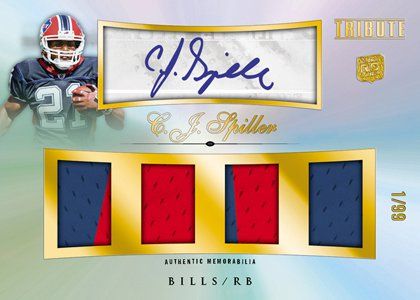 2010 Topps Tribute Football CJ Spiller Quad Jersey Relic Autograph Card