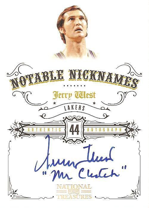 09/10 Panini National Treasures Notable Nicknames Auto Jerry West