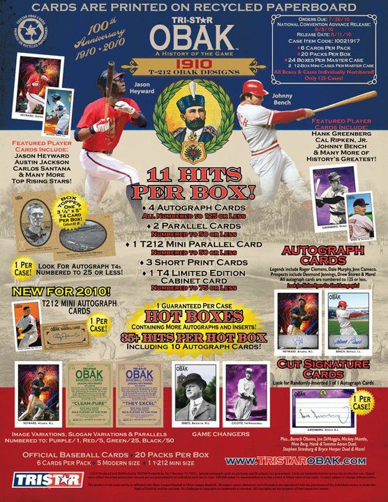 2010 Tri Star Obak Baseball Sell Sheet