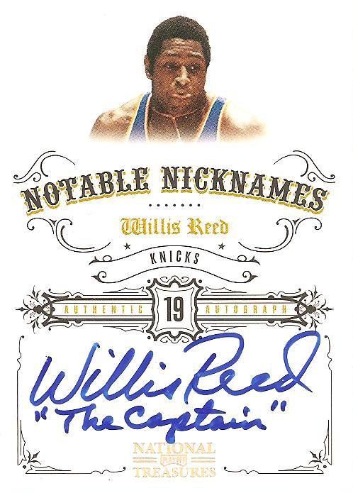 2009/10 Panini National Treasures Willis Reed Nickname Autograph Card