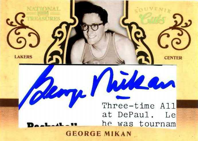 09/10 Panini National Treasures George Mikan Cut Autograph