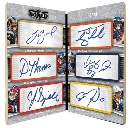 2010 Topps Unrivaled Six Sigs Autograph NFL Draft Pick Book Card
