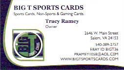 BigT Sports Cards Business Card