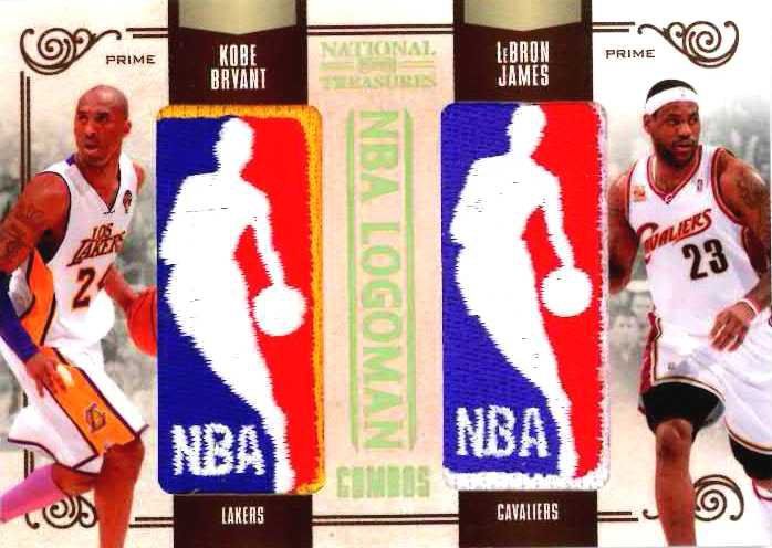 09/10 Panini National Treasures Kobe Bryant LeBron James Dual Logoman Card