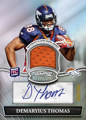 2010 Bowman Sterling Demaryius Thomas Autograph Jersey Relic RC Card
