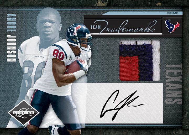 2010 Panini Limited Andre Johnson Team Trademarks Jersey Card