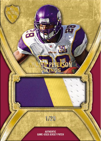 2010 Topps Supreme Adrian Peterson Jumbo Jersey Relic Card #/25